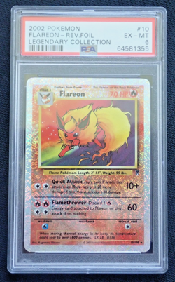 PSA 6 FLAREON 10/110 REVERSE HOLO - POKEMON LEGENDARY COLLECTION CARD - Image 1