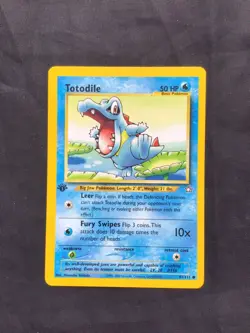Pokemon Cards: Neo Genesis 1st Edition Common: Totodile 81/111 - Image 1