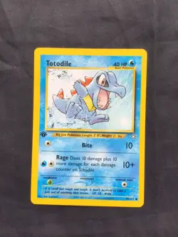 Pokemon Cards: Neo Genesis 1st Edition Common: Totodile 80/111 - Image 1