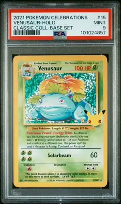 Venusaur Holo Celebrations Classic Collection Base Set PSA 9 Pokemon Card #15 - Image 1