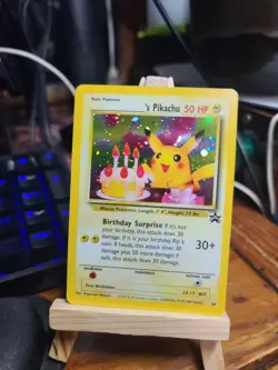 Pokemon TCG Birthday Pikachu #24 2001 Promo Black Star Holo Card - Image 1