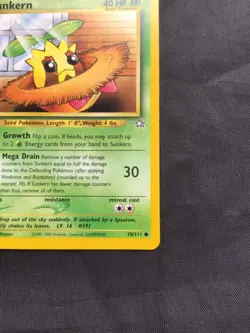 Pokemon Cards: Neo Genesis 1st Edition Common: Sunkern 78/111 - Image 4
