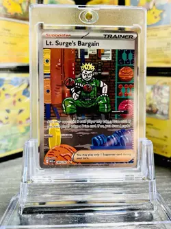 Lt. Surge’s Bargain 185/132 Illustration Rare Holo Pokemon Card NM Condition - Image 1