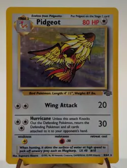 Pidgeot 8/64 Holo Rare Jungle Set Unlimited Edition Pokemon Card 1999 WOTC - Image 1
