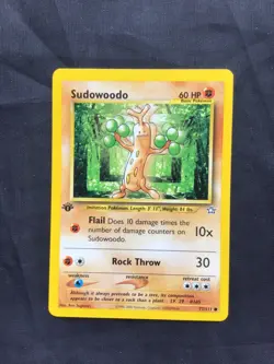 Pokemon Cards: Neo Genesis 1st Edition Common: Sudowoodo 77/111 - Image 1