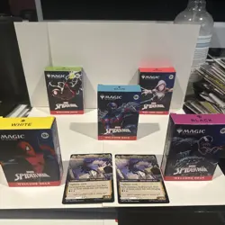 MAGIC THE GATHERING NYCC 2025 SPIDER-MAN DECK SET OF 5 WITH 2 PROMO CARDS!! - Image 1