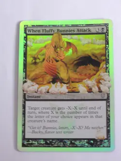 MTG - FOIL - When Fluffy Bunnies Attack - Unhinged - LP - Image 1