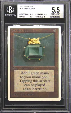 1993 MAGIC: THE GATHERING UNLIMITED MOX EMERALD BGS 5.5 - Image 1
