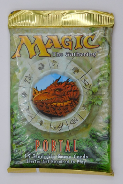 MTG PORTAL BOOSTER PACK DRAGON ICON LOGO 1997 FACTORY SEALED MAGIC THE GATHERING - Image 1