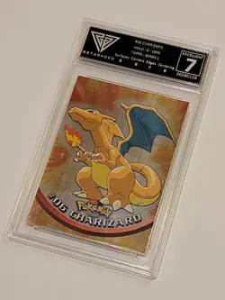 Pokemon Topps Charizard #06 Holo Foil Card Silver | Blue Logo | Excellent - Image 2