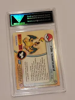 Pokemon Topps Charizard #06 Holo Foil Card Silver | Blue Logo | Excellent - Image 5