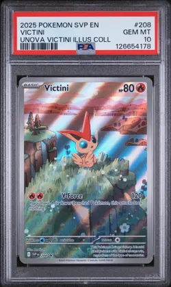 PSA 10 VICTINI #208 BLACK STAR PROMO 2025 POKEMON SVP EN UNOVA VICTINI ILLUS COL - Image 1