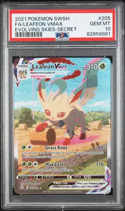 2021 POKEMON SWORD & SHIELD EVOLVING SKIES SECRET FULL ART/LEAFEON VMAX PSA 10 - Image 1