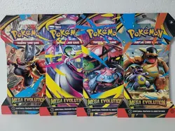 Pokemon Mega Evolution Sleeved Booster Pack - 4 Pack All Artwork - Image 1