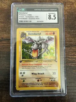 Aerodactyl Pokemon (1999)Fossil - 1st Edition - 1/62Prerelease - Cosmos Holo - Image 1