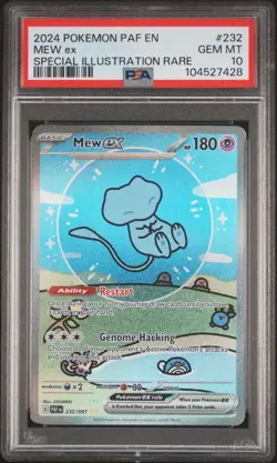 2024 POKEMON PAF EN-PALDEAN FATES SPECIAL ILLUSTRATION RARE #232 MEW EX PSA 10 - Image 1
