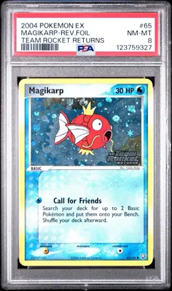 Pokemon Magikarp EX Team Rocket Returns Reverse Holo #65 PSA 8 - Image 2