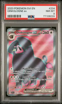 2023 POKEMON SVI EN-SCARLET & VIOLET ULTRA RARE #234 OINKOLOGNE EX PSA 8 - Image 1