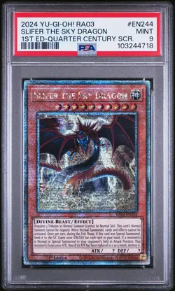 2024 YU-GI-OH! RA03-QUARTER CENTURY BONANZA #EN244 SLIFER THE SKY DRAGON PSA 9 - Image 1