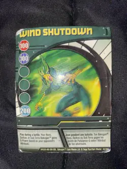 Vintage Bakugan Battle Brawlers Wind Shutdown Ability Card 44/48. - Image 1