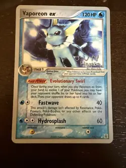 Vaporeon ex TOM ROOS 110/113 Pokemon World Championships 2007 TCG Card Near Mint - Image 1