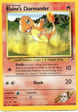 Pokemon Blaine's Charmander Card 61/132 Gym Heroes - Image 1
