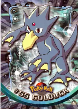 Pokemon #55 Golduck Card Topps Series 1 Black Logo Silver Foil - Image 1