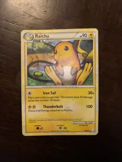 Raichu Pokemon Card - Iron Tail, Thunderbolt Attack 10/123 - Image 1