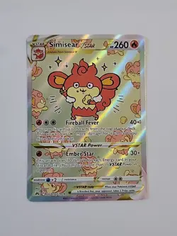 Pokemon TCG Simisear VSTAR Galarian Gallery Crown Zenith Card GG37/GG70 - Image 1