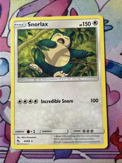 Snorlax 50/68 Hidden Fates Battle Academy Mewtwo Deck Pokemon Card Rare DMG - Image 1