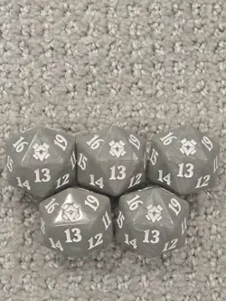 MTG Zendikar Rising ZNR D20 Oversized Life Counter Dice Die Gray x5 - Image 1