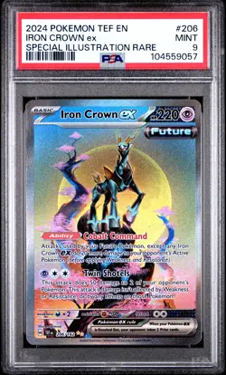 2024 POKEMON TEF EN-TEMPORAL FORCES #206 IRON CROWN EX PSA 9 - Image 1
