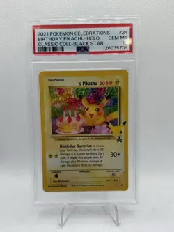 BIRTHDAY PIKACHU HOLO 2021 POKEMON CELEBRATIONS CLASSIC COLLECTION PSA 10 - Image 1