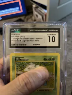 CGC 10 GEM MINT Bulbasaur CLV 001/034 TCG Classic Collection Holo Pokemon - Image 2