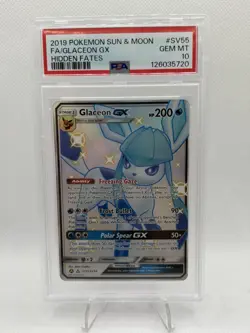 2019 Pokemon Hidden Fates SV55 Glaceon GX PSA 10 53549666 Wasteland Vault - Image 1