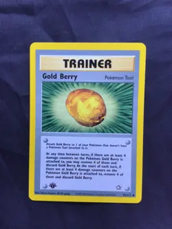 Pokemon Cards: Neo Genesis 1st Edition Uncommon: Gold Berry 93/111 - Image 1