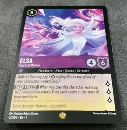 A DISNEY LORCANA THE FIRST CHAPTER LEGENDARY #42 ELSA SPIRIT OF WINTER CARD.L@@K - Image 1