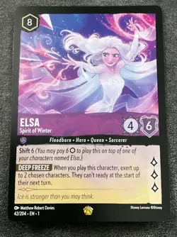 A DISNEY LORCANA THE FIRST CHAPTER LEGENDARY #42 ELSA SPIRIT OF WINTER CARD.L@@K - Image 2