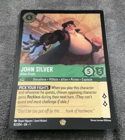 A DISNEY LORCANA FIRST CHAPTER LEGENDARY #82 JOHN SILVER ALIEN PIRATE FOIL CARD. - Image 1