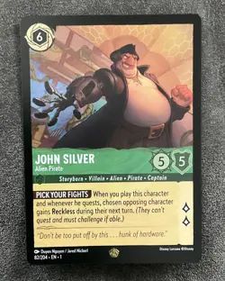 A DISNEY LORCANA FIRST CHAPTER LEGENDARY #82 JOHN SILVER ALIEN PIRATE FOIL CARD. - Image 2