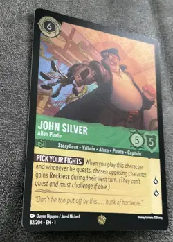A DISNEY LORCANA FIRST CHAPTER LEGENDARY #82 JOHN SILVER ALIEN PIRATE FOIL CARD. - Image 3