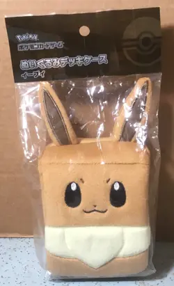 2024 POKEMON CARD GAME PLUSH EEVEE FUZZY DECK HOLDER NIP - Image 1