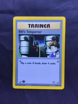 Pokemon Cards: Neo Genesis 1st Edition Uncommon: Bill's Teleporter 91/111 - Image 1