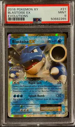 Blastoise EX Full Art Holo Evolutions Base Set PSA 9 Pokemon card #21 - Image 1