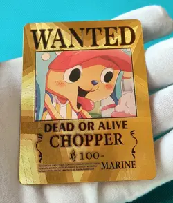 CHOPPER ONE PIECE OP LUFFY CARTE CARD HOLO PRISM FLASH FOIL MANGA ANIME GOLD - Image 1