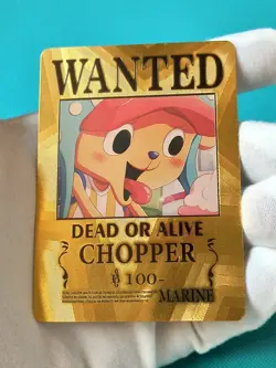 CHOPPER ONE PIECE OP LUFFY CARTE CARD HOLO PRISM FLASH FOIL MANGA ANIME GOLD - Image 2