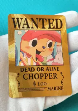 CHOPPER ONE PIECE OP LUFFY CARTE CARD HOLO PRISM FLASH FOIL MANGA ANIME GOLD - Image 3