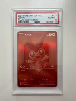 PSA 10 Victini 172/086 White Flare Pokemon Card TCG Gem Mint - Image 1