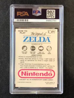 Legend of Zelda 1989 Topps Nintendo Scratch-Off PSA 8 Card Screen 3 - Image 2