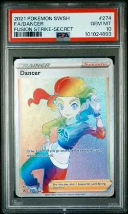 Dancer Full Art Holo Fusion Strike Sword & Shield PSA 10 Pokemon card #274 - Image 1